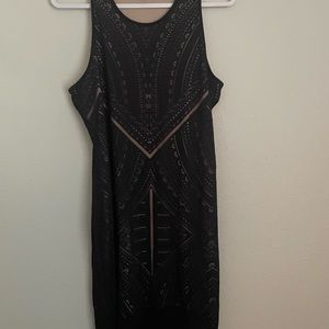 Dark blue fitted double layer women’s dress